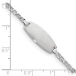 14k White Gold Polished Semi-Solid Chain/Solid Plate Anchor Link Oval 18.5x8.5mm Plate 7 inch ID Bracelet - Image 3