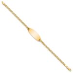 14k Polished Semi-Solid Chain/Solid Plate Anchor Link Oval 25x11.2mm Plate 7 inch ID Bracelet - Image 2