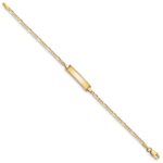 14k Polished Solid Chain/Solid Plate Figaro Link 18.5x5mm Plate 6 inch Baby/Child ID Bracelet - Image 2
