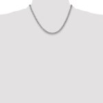 14K White Gold 4.3mm Solid Miami Cuban Link with Lobster Clasp Chain - Image 4