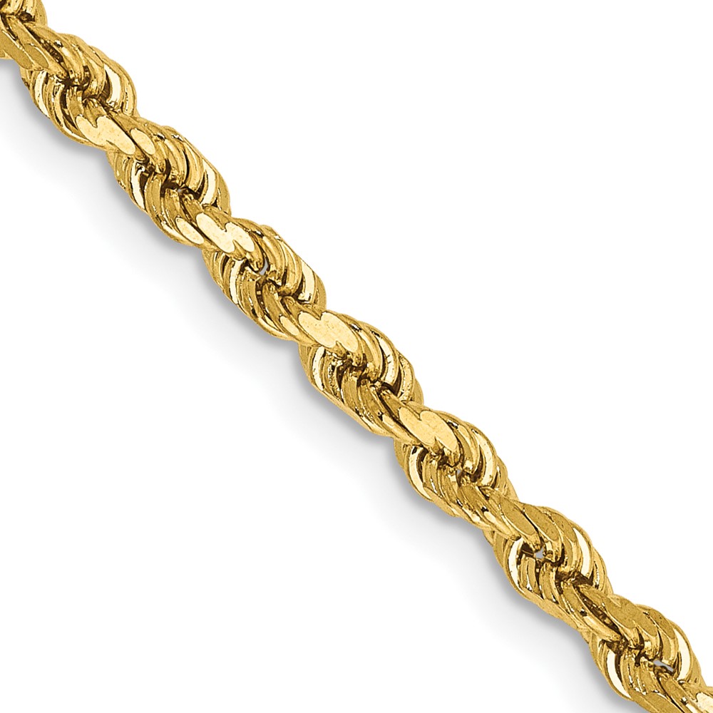 DH021.jpg 14K 3mm Semi Solid Diamond-cut Rope with Lobster Clasp Chain - Image 1