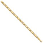 14k 6mm Solid Double Link with Hearts Charm Bracelet - Image 2