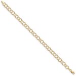 14k 6mm Solid Triple Link Charm Bracelet - Image 2