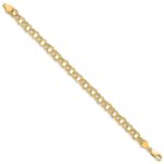 14k 6mm Hollow Double Link Charm Bracelet - Image 2