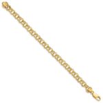 14k 6.5mm Diamond-cut Solid Heavy Double Link Charm Bracelet - Image 2