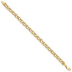14k 6mm Hollow Diamond-cut Double Link Charm Bracelet - Image 2