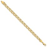 14k 7mm Hollow Diamond-cut Double Link Charm Bracelet - Image 2