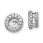 14k White Gold 3/8 carat Diamond Circle Earring Jackets