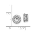 14k White Gold 3/8 carat Diamond Circle Earring Jackets - Image 3