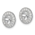 14k White Gold 3/4 carat Diamond Circle Earring Jackets - Image 2