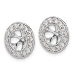 14k White Gold 1 carat Lab Grown Diamond VS/SI+ G+ with 7 mm Earring Jacket - Image 2