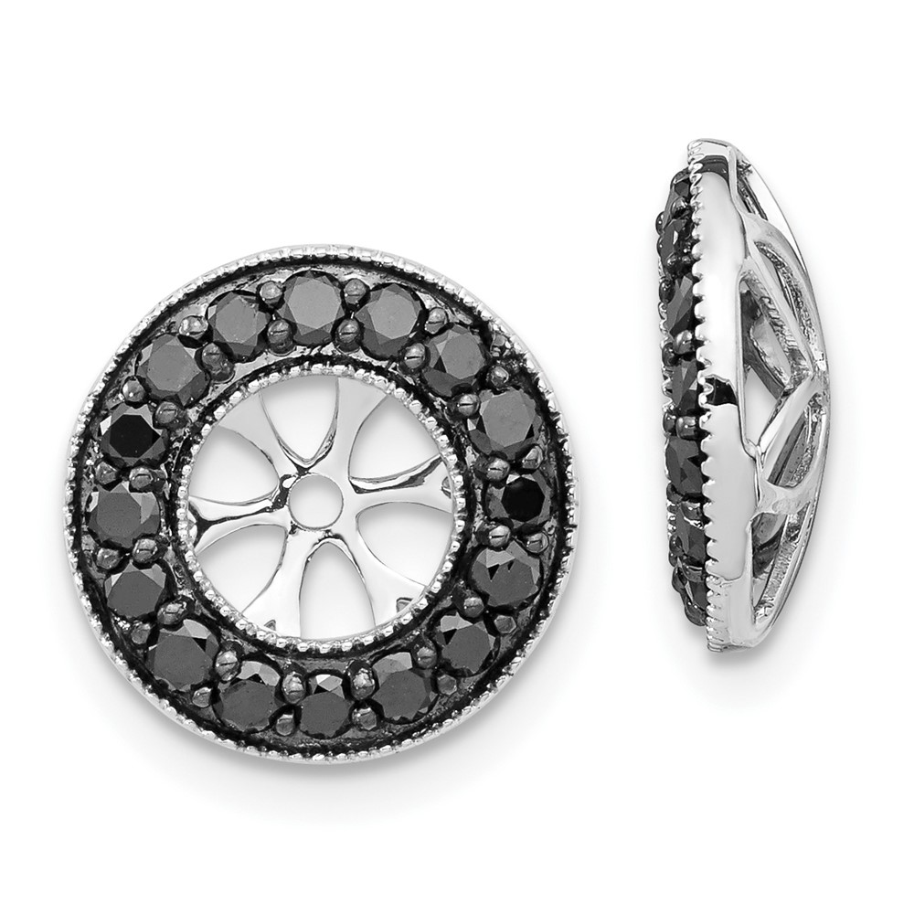 EJM5300-BK-075-WA.jpg 14k White Gold 3/4 carat Black Diamond Circle Earring Jackets - Image 1