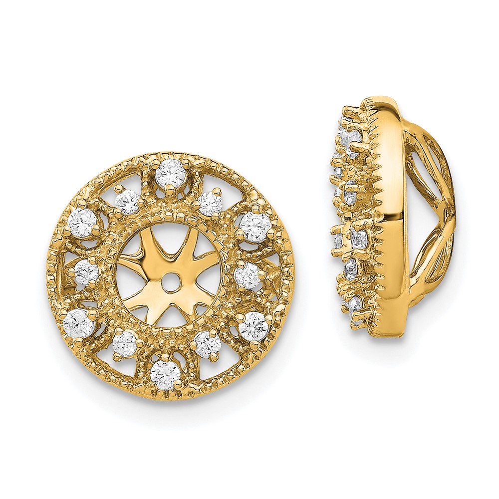 EJM5301-025-YA.jpg 14k 1/4 carat Diamond Fancy Circle Earring Jackets - Image 1