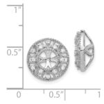14k White Gold 1/4 carat Diamond Fancy Circle Earring Jackets - Image 3