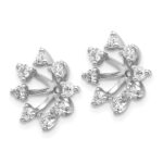 14k White Gold 1/2 carat AA Diamond Fancy Earring Jackets - Image 2