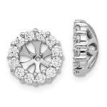 14k White Gold 3/4 carat Lab Grown Diamond VS/SI+ G+ for 5.25 mm Earring Jacket
