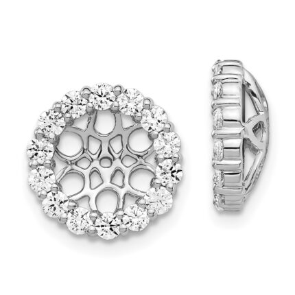 14k White Gold 1 carat Diamond Circle Earring Jackets