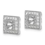 14k White Gold 1/3 carat Diamond Square Earring Jackets - Image 2