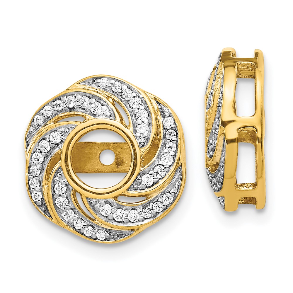EJM5326-025-YA.jpg 14k 1/4 carat Diamond Swirl Earring Jackets - Image 1