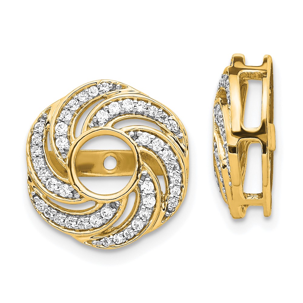EJM5326-033-YA.jpg 14k 1/3 carat Diamond Swirl Earring Jackets - Image 1