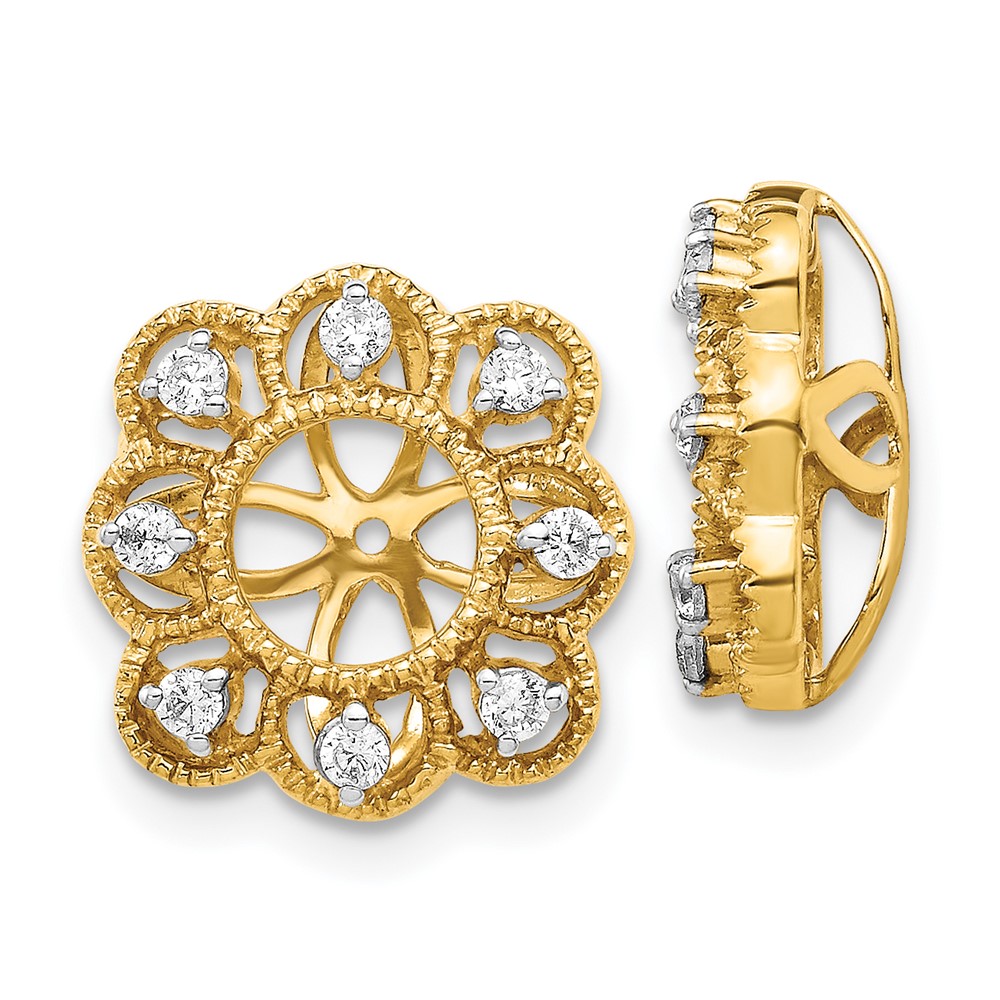 EJM5329-025-YA.jpg 14k Fancy 1/4 carat Diamond Earring Jackets - Image 1