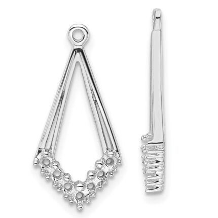 14k White Gold Kite-Shaped Diamond Earring Jacket Mountings