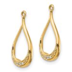 14K Teardrop Diamond Earring Jackets - Image 2