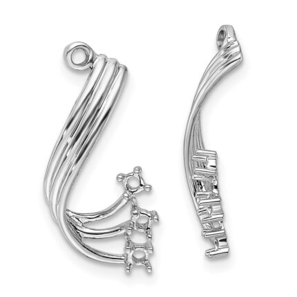 14k White Gold Fancy Twist Diamond Earring Jacket Mountings