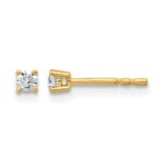 14k 1/10 carat Lab Grown Diamond VS/SI+ G+ Round Complete Four Prong Heavyweight Stud Earrings