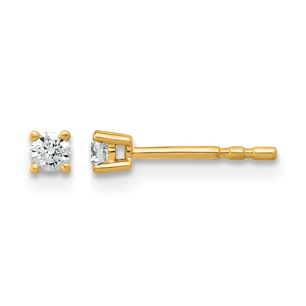 EM1006-010-YAA-1.jpg 14k 1/10 carat Lab Grown Diamond VS/SI+ G+ Round Complete Four Prong Heavyweight Stud Earrings - Image 1