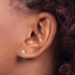 14k 1/10 carat Lab Grown Diamond VS+ F+ Round Complete Four Prong Heavyweight Stud Earrings - Image 3