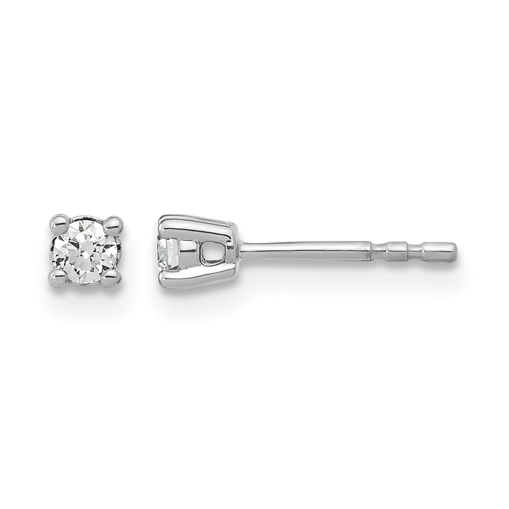 EM1006-015-WAA-1.jpg 14k White Gold 1/6 carat Lab Grown Diamond VS/SI+ G+ Round Complete Four Prong Heavyweight Stud Earrings - Image 1