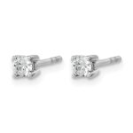 10k White Gold Round 4-Prong .20ct. Diamond Stud Earrings - Image 2