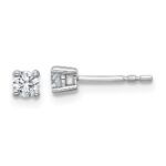 18k White Gold 1/4 carat Certified Lab Grown Diamond VS+ F+ Round Complete Four Prong Stud Earrings