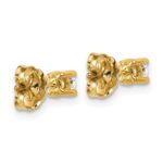 18k 1/4 carat Certified Lab Grown Diamond VS+ F+ Round Complete Four Prong Stud Earrings - Image 3