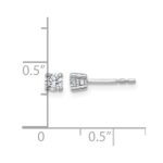 14k White Gold 1/4 carat Lab Grown Diamond VS+ F+ Round Complete Four Prong Heavyweight Stud Earrings - Image 5
