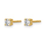 10k Round 4-Prong .25ct. Diamond Stud Earrings - Image 2