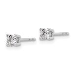18k White Gold 1/3 carat Lab Grown Diamond VS+ F+ Round Complete Four Prong Stud Earrings - Image 2