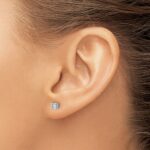 14k White Gold 1/3 carat Certified Lab Grown Diamond VS+ F+ Round Complete Four Prong Heavyweight Stud Earrings - Image 3