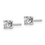 Sterling Silver Rhodium-plated 1/2 carat Lab Grown Diamond VS+ F+ Round Complete Four Prong Stud Earrings - Image 2