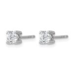 10k White Gold Round 4-Prong .50ct. Diamond Stud Earrings - Image 2