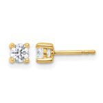 14k 1/2 carat Certified Lab Grown Diamond VS/SI+ G+ Round Complete Four Prong Heavyweight Stud Earrings