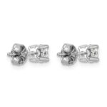 Sterling Silver Rhodium-plated 3/4 carat Lab Grown Diamond VS+ F+ Round Complete Four Prong Stud Earrings - Image 3