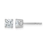 14k White Gold 3/4 carat Lab Grown Diamond VS+ F+ Round Complete Four Prong Heavyweight Stud Earrings