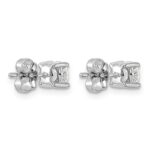 14k White Gold 1 carat Lab Grown Diamond VS+ F+ Round Complete Four Prong Heavyweight Stud Earrings - Image 4