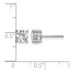14k White Gold 1 carat Lab Grown Diamond VS/SI+ G+ Round Complete Four Prong Heavyweight Stud Earrings - Image 5