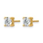 14k 1 carat Lab Grown Diamond VS/SI+ G+ Round Complete Four Prong Heavyweight Stud Earrings - Image 2