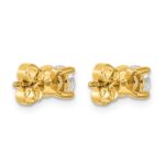 14k 1 carat Certified Lab Grown Diamond VS+ F+ Round Complete Four Prong Heavyweight Stud Earrings - Image 4