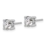 Sterling Silver Rhodium-plated 1 1/2 carat Lab Grown Diamond VS/SI+ G+ Round Complete Four Prong Stud Earrings - Image 2