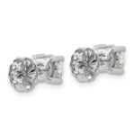 Sterling Silver Rhodium-plated 1 1/2 carat Lab Grown Diamond VS/SI+ G+ Round Complete Four Prong Stud Earrings - Image 3